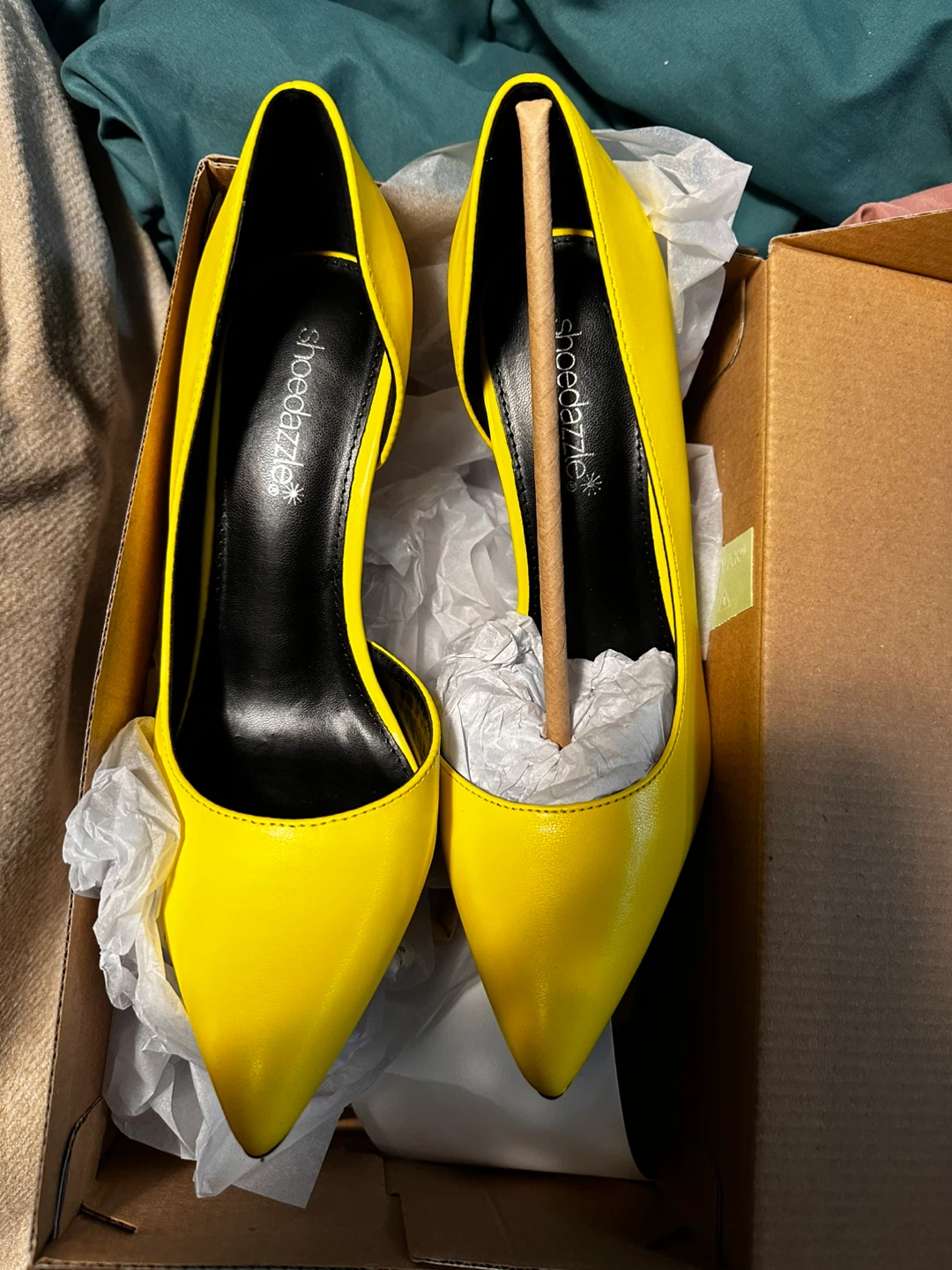 ShoeDazzle Yellow Pointed Heels