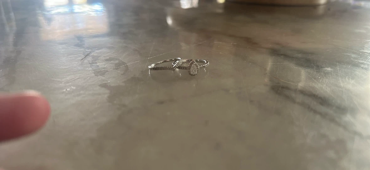 Two-piece pear-shaped ring set - photo 5