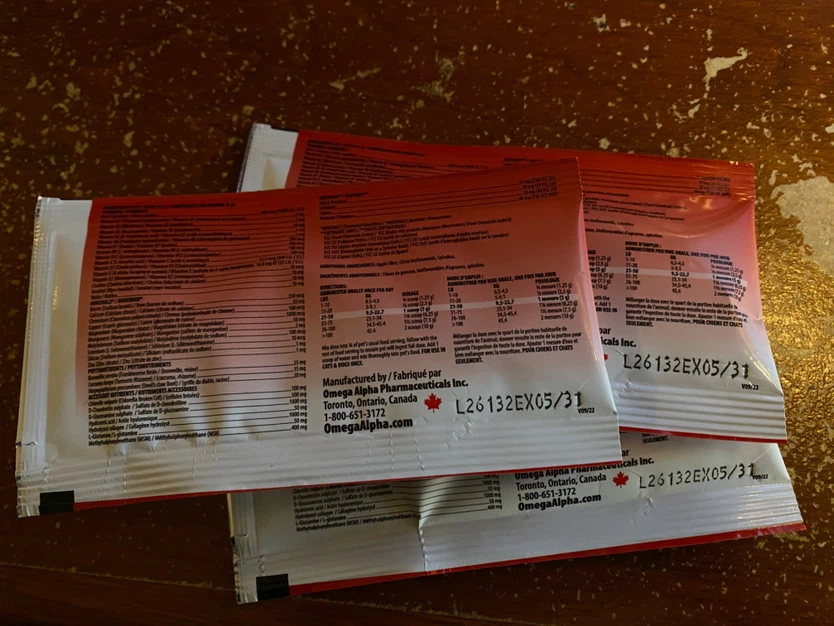 Omega Alpha SinewPet Joint Supplement Samples - photo 2