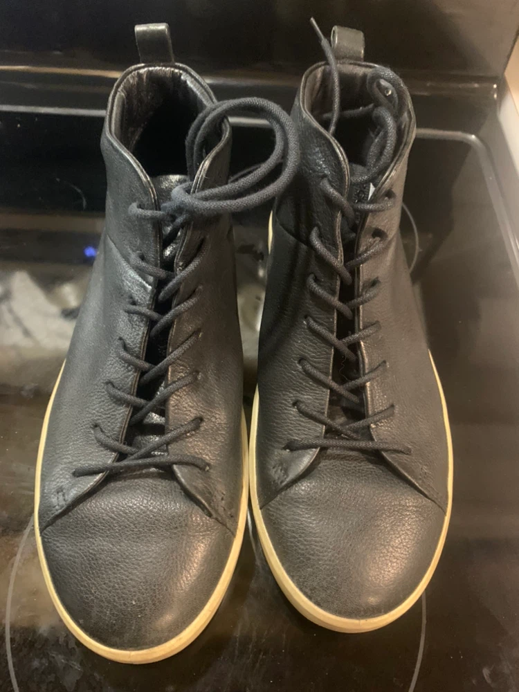 ECCO Black Leather High-Top Boots