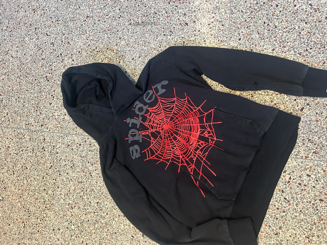 Spider Hoodie Black with Red Web Graphic - photo 2