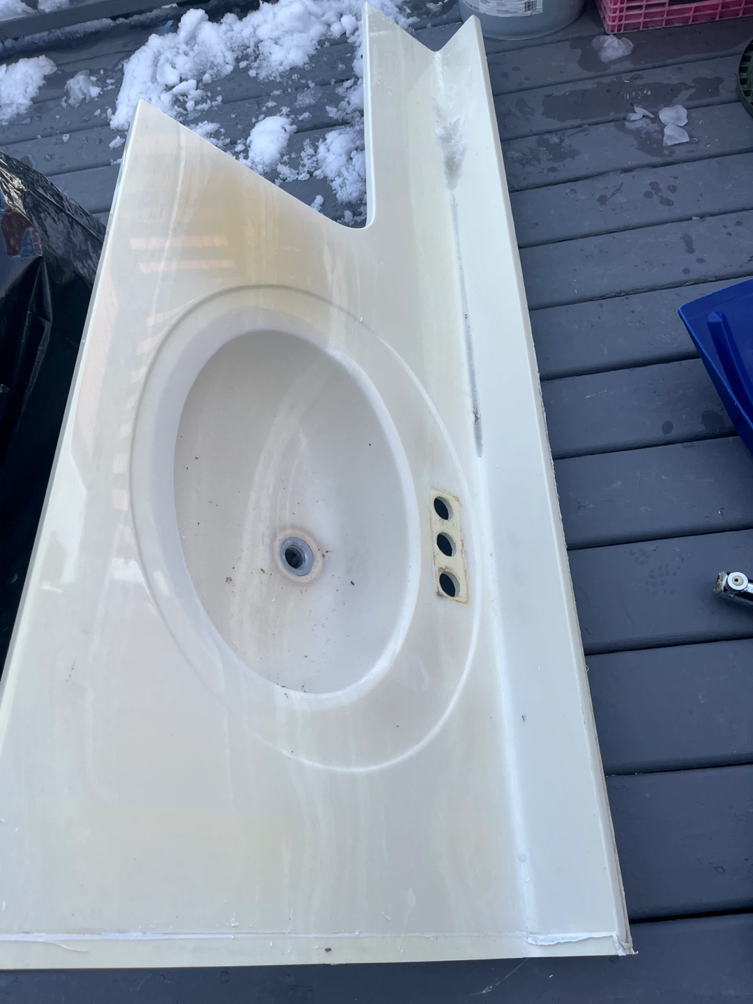 Off-white Bathroom Vanity Sink Top
