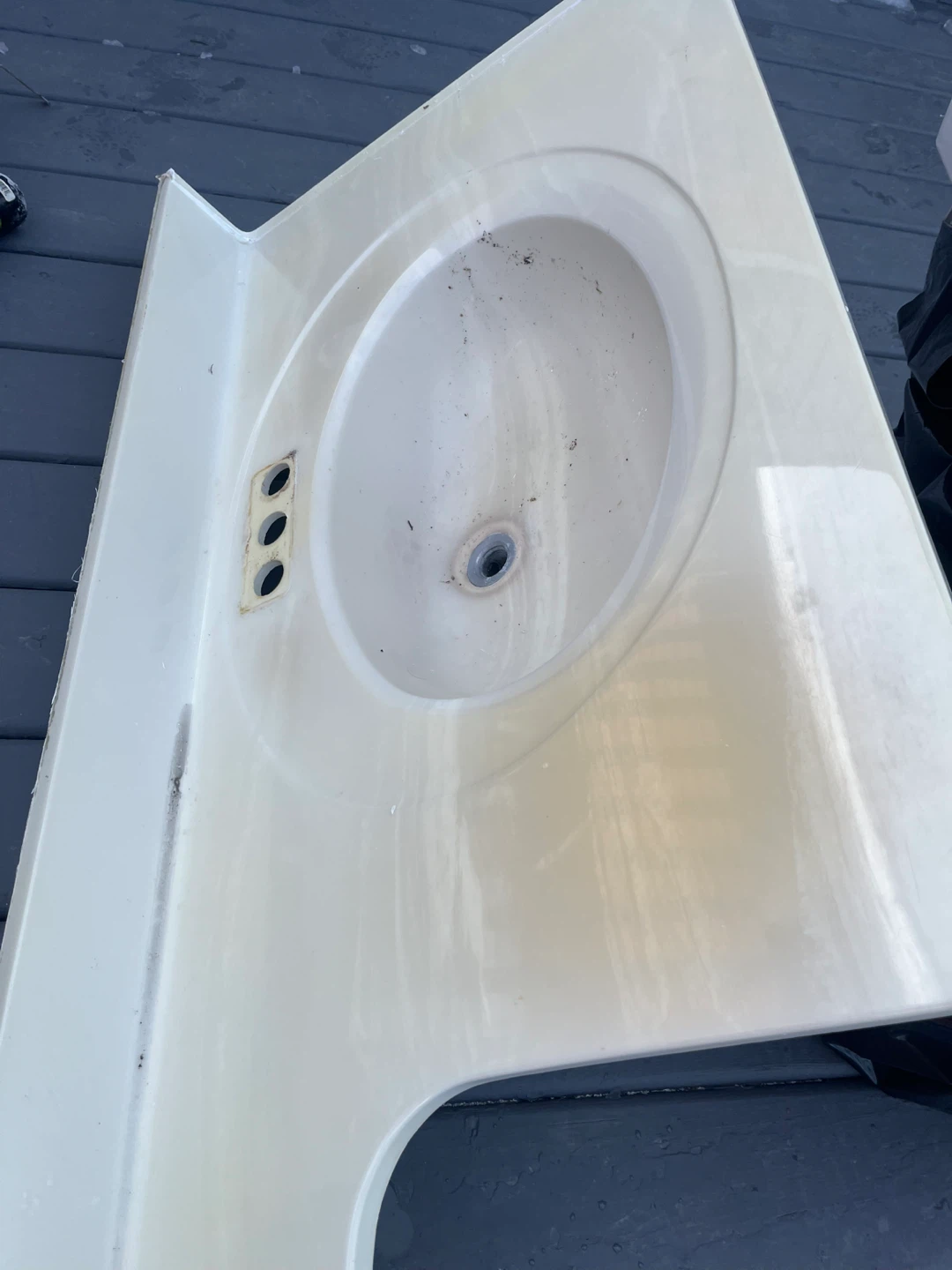 Off-white Bathroom Vanity Sink Top - photo 2