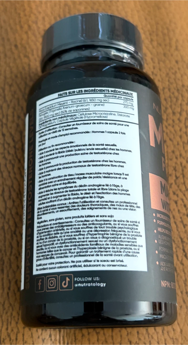 Nutratology Maca for Men Supplement - photo 2