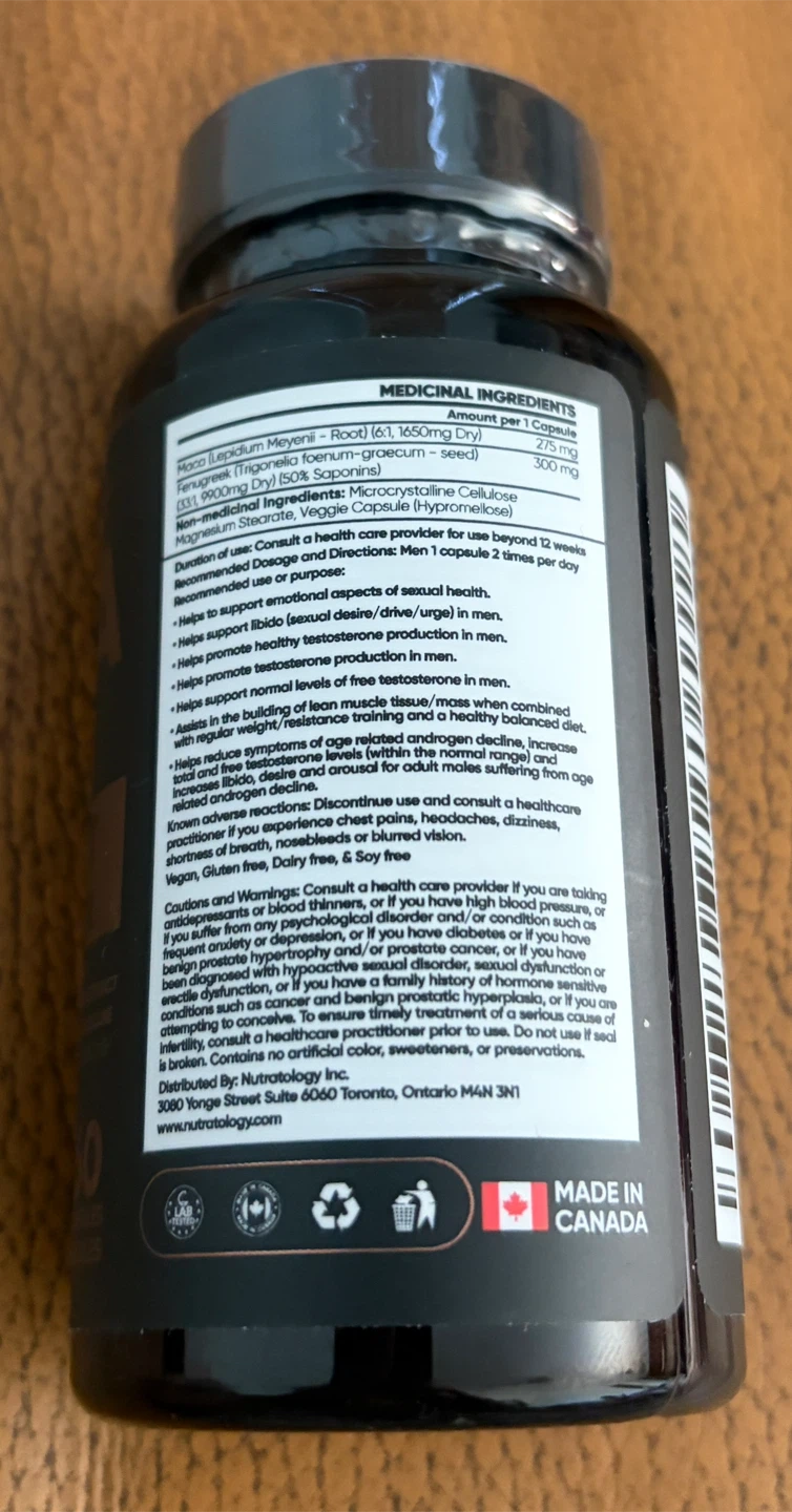Nutratology Maca for Men Supplement - photo 4