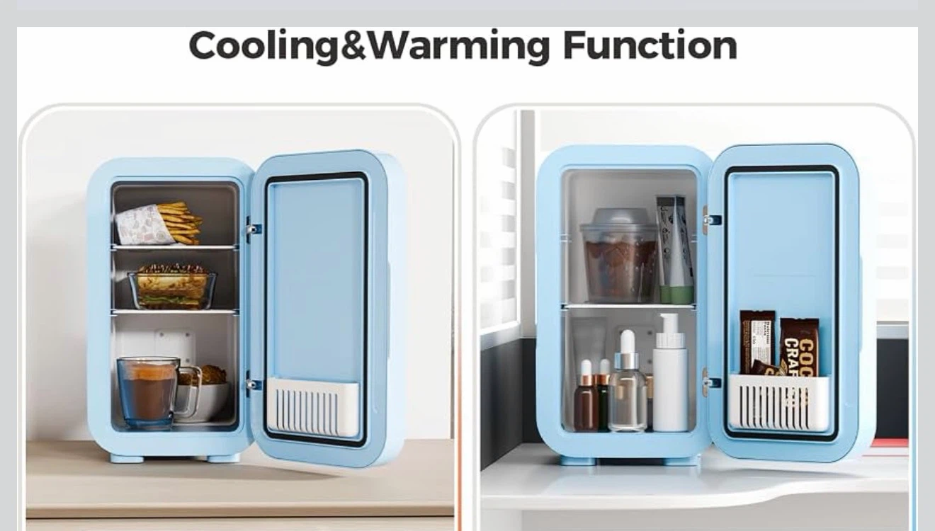 Light Blue Compact Skincare and Beverage Fridge - photo 2