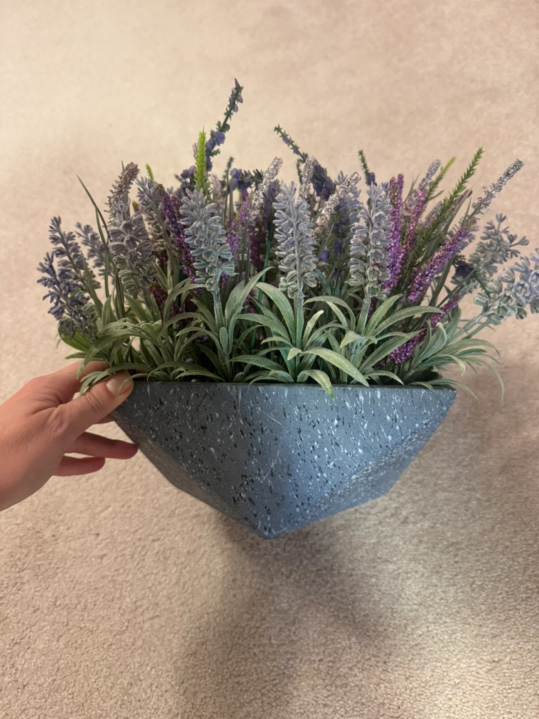 Artificial Lavender Arrangement in Geometric Pot - photo 2