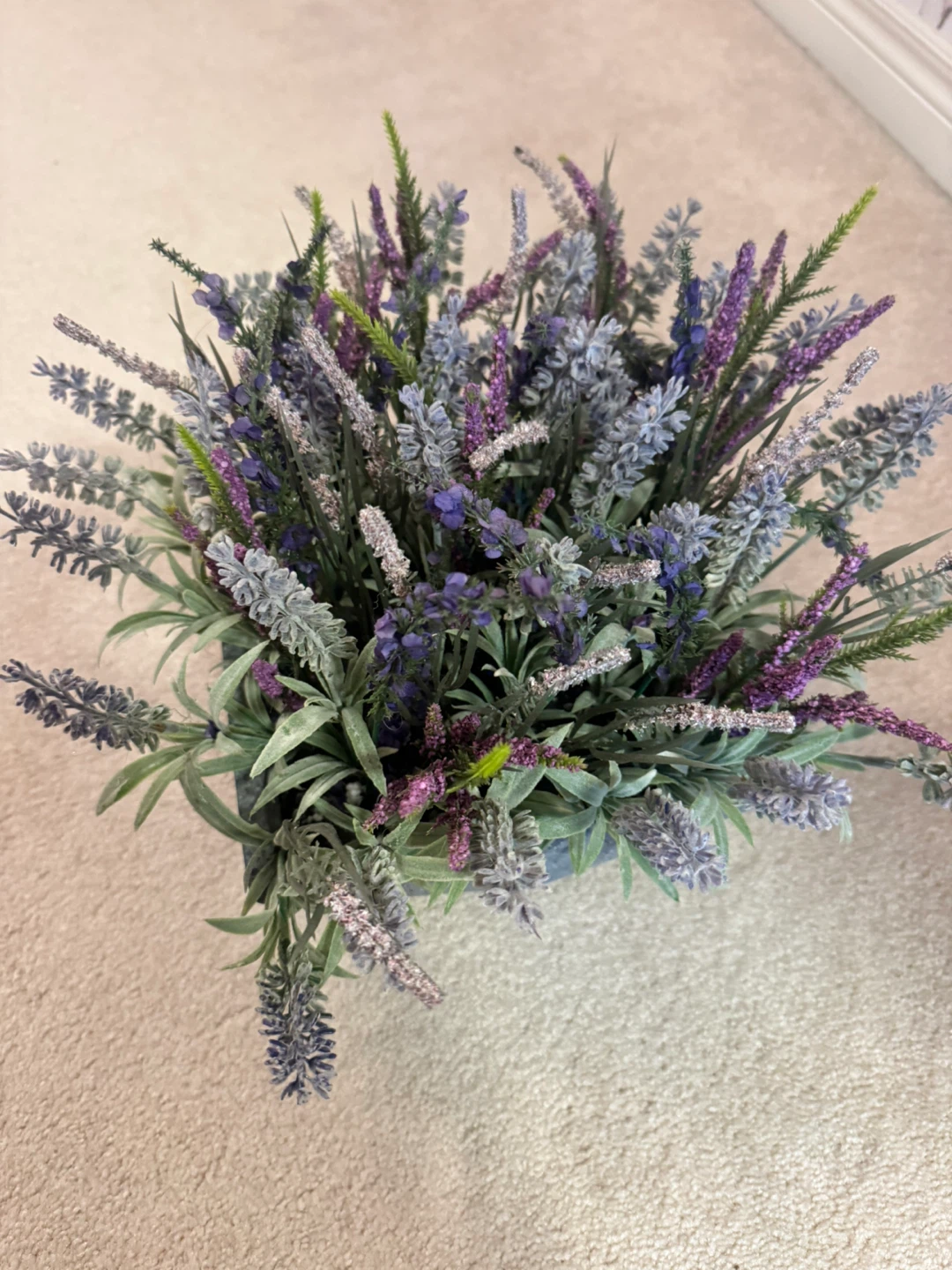 Artificial Lavender Arrangement in Geometric Pot - photo 3