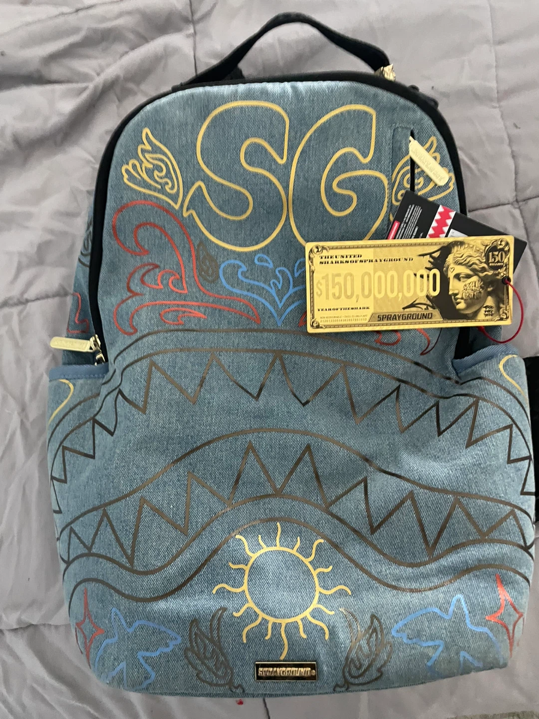 Sprayground Denim Shark Backpack