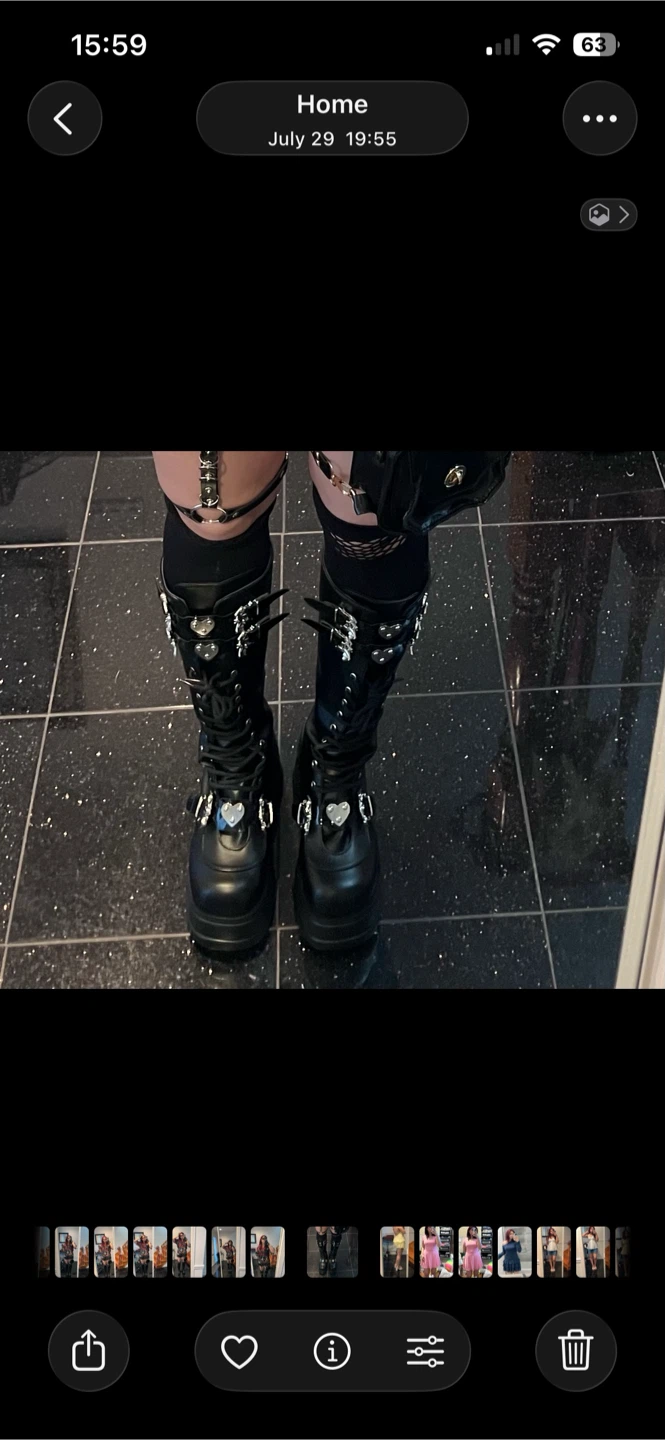 Black  Platform Knee High Boots rave size7.5