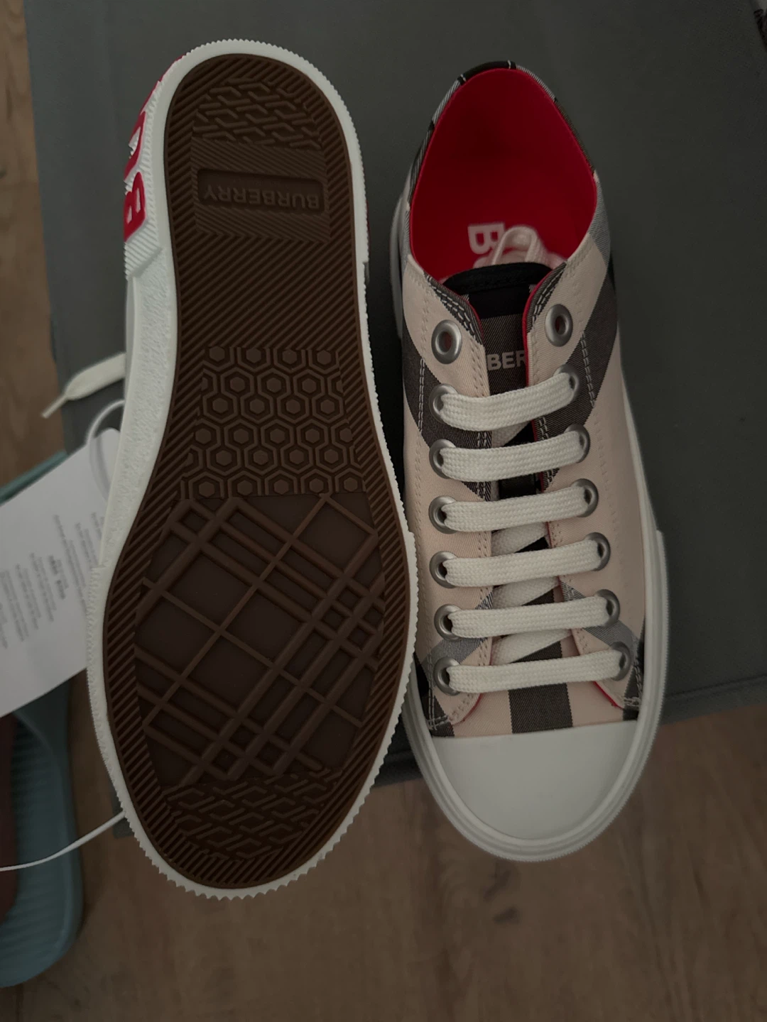 Burberry Check Cotton Sneakers - photo 2
