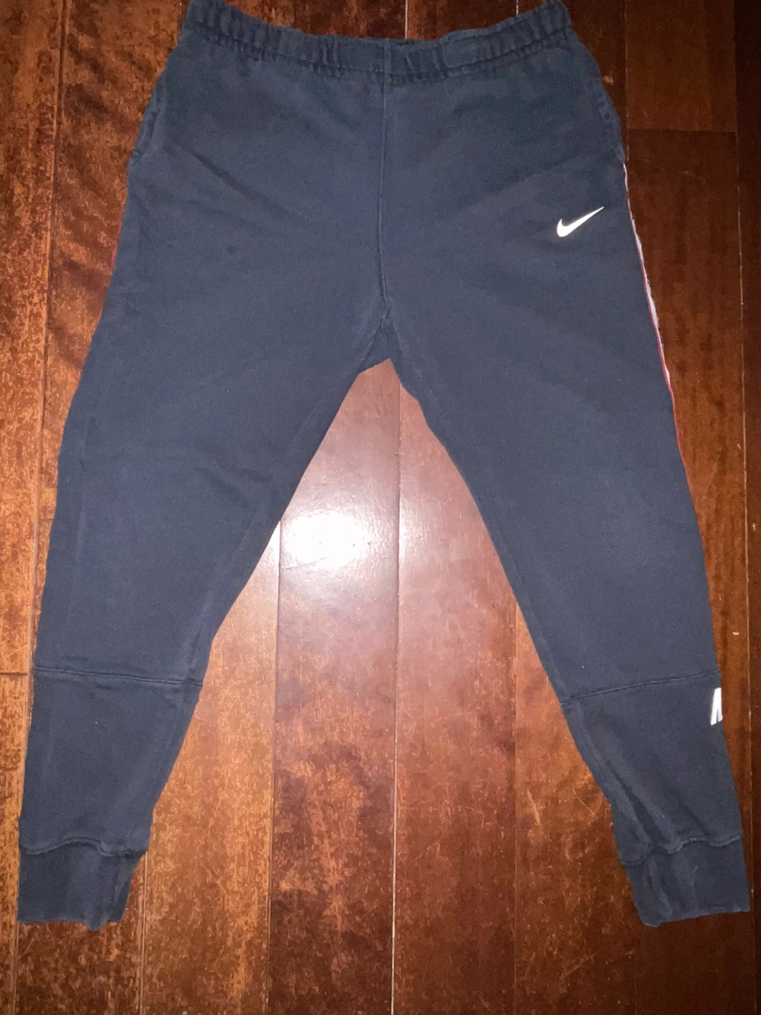Nike NSW Fleece Joggers Black White Size M