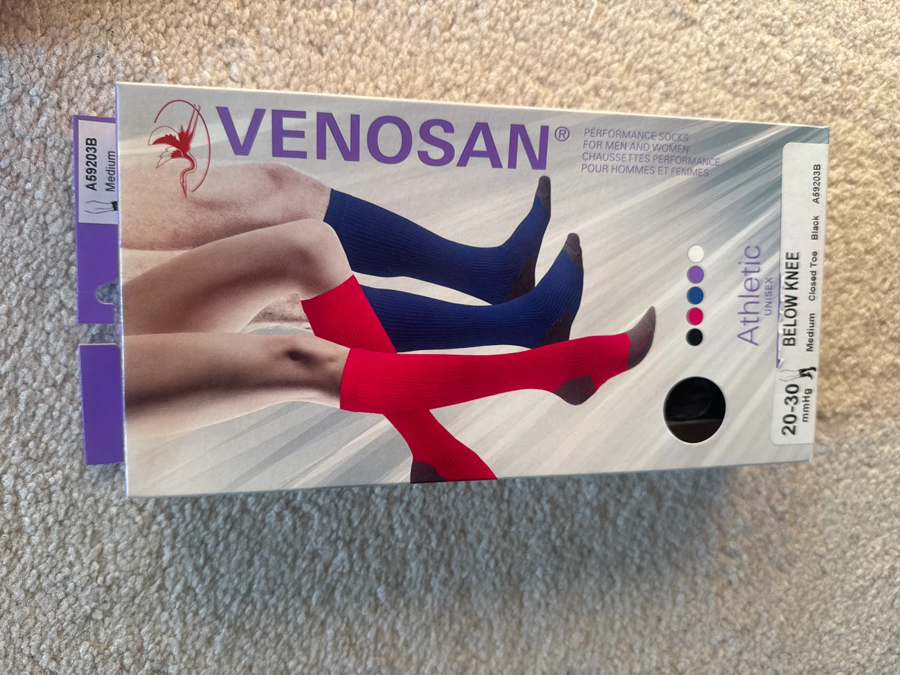 5 Boxes of Venosan Athletic Performance Socks - Medium - photo 2