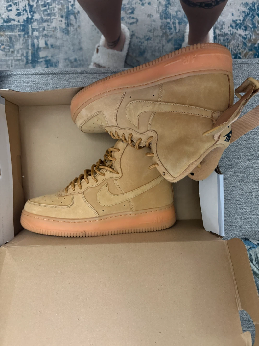 Nike Air Force 1 High LV8 (GS) Flax - photo 2