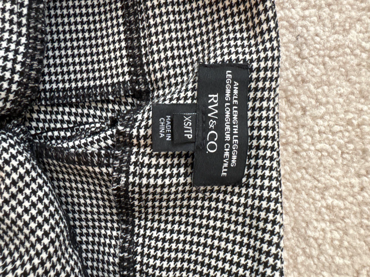 RW&CO. Houndstooth Ankle Leggings XS - photo 2