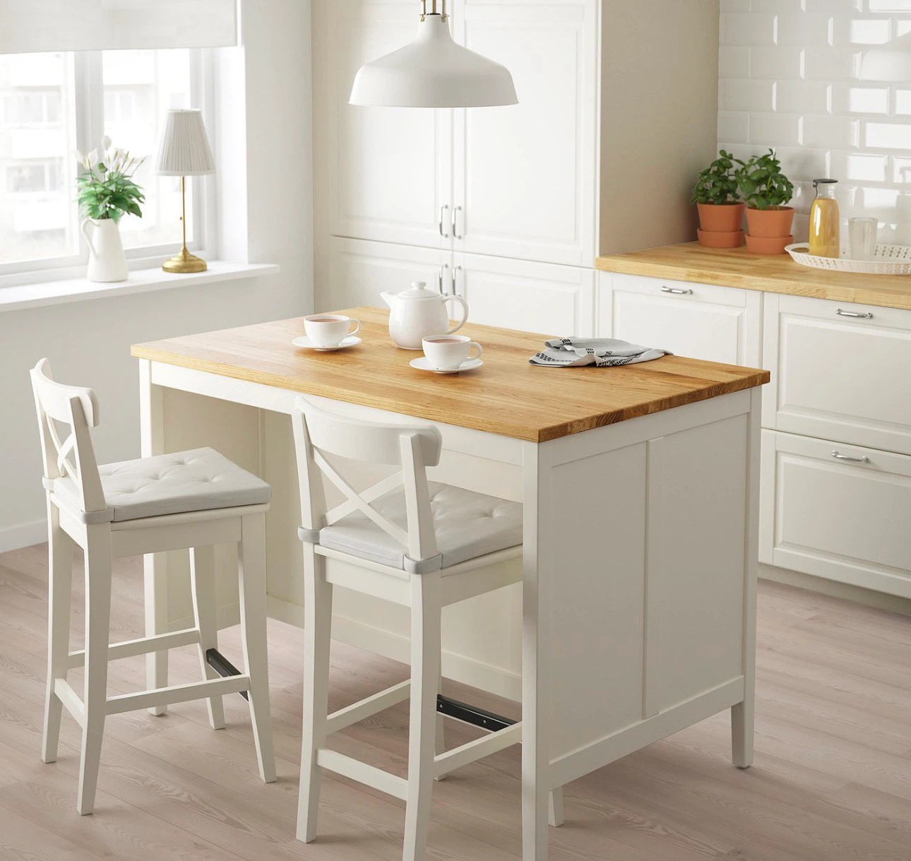 Kitchen Island with Wood Top