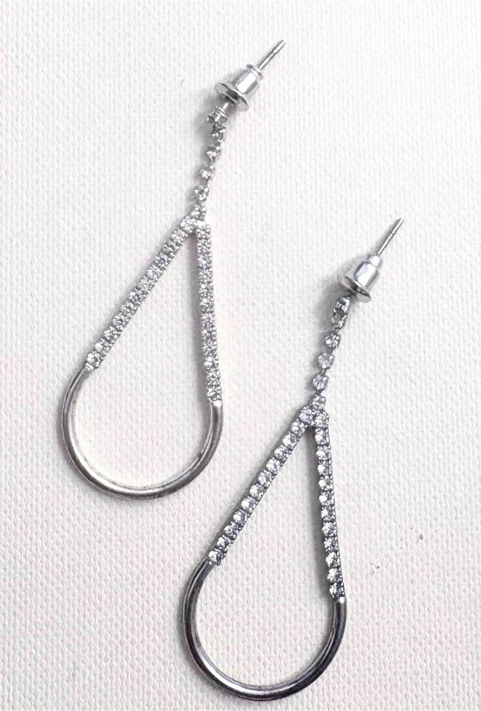 Silver-tone teardrop dangle earrings
