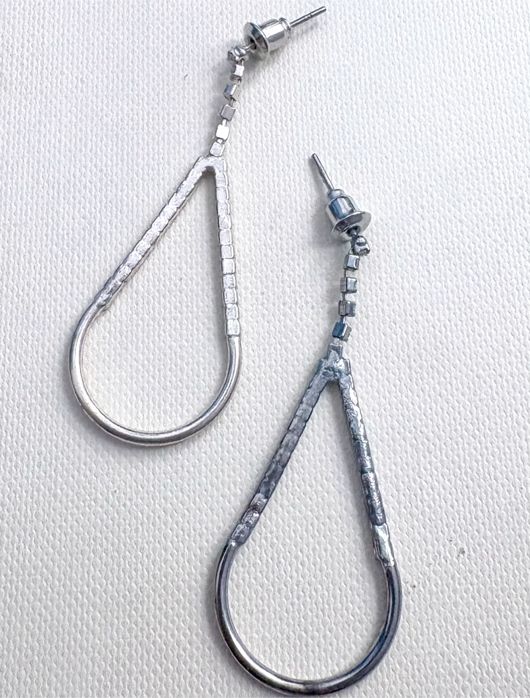 Silver-tone teardrop dangle earrings - photo 2