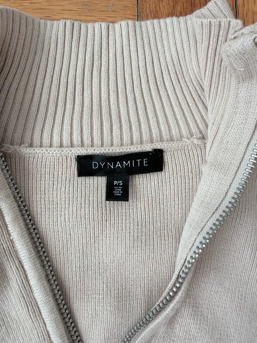 Dynamite Beige Quarter-Zip Sweater - photo 2