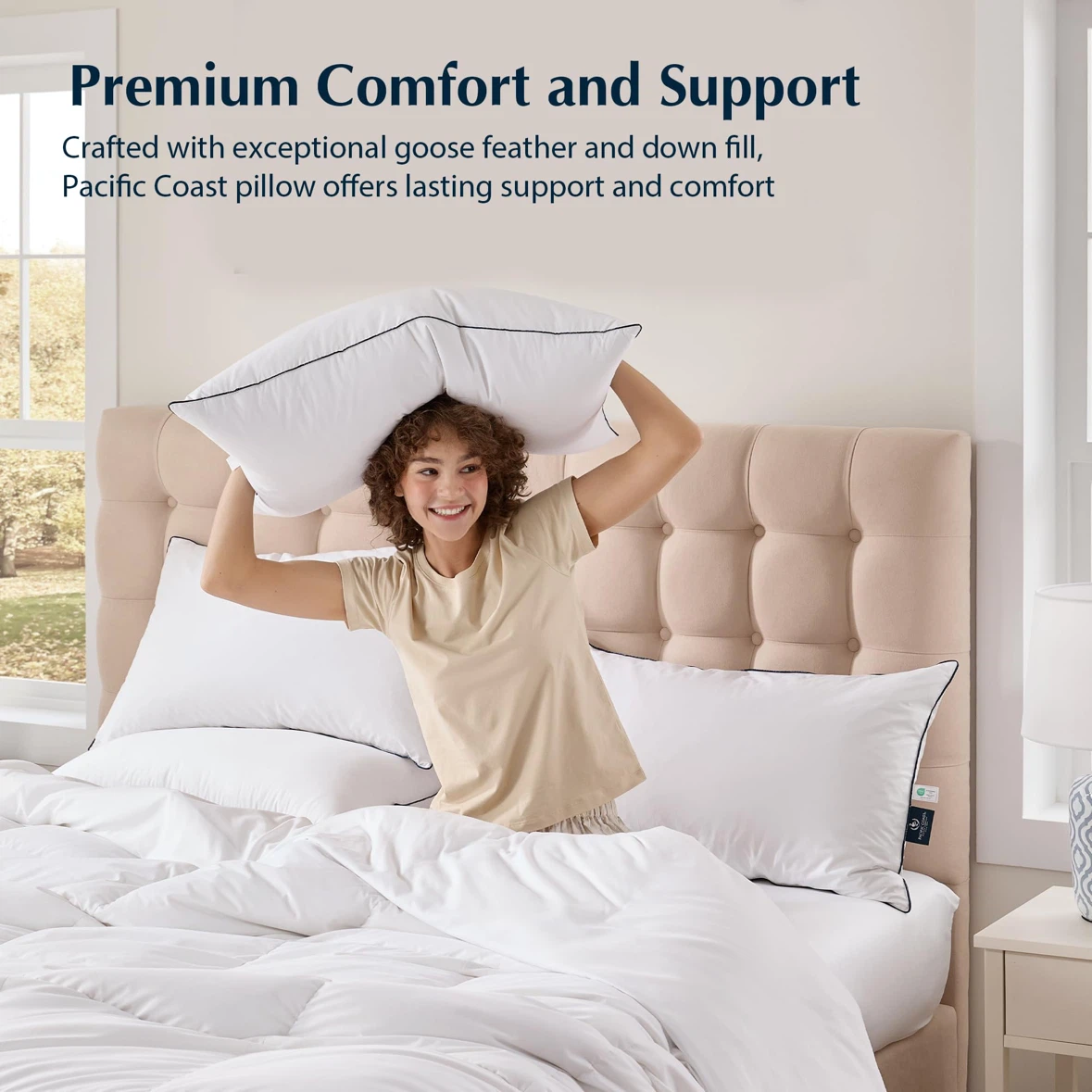 Pacific Coast Goose Feather & Down Pillows - King Size, Set of 2 - photo 5