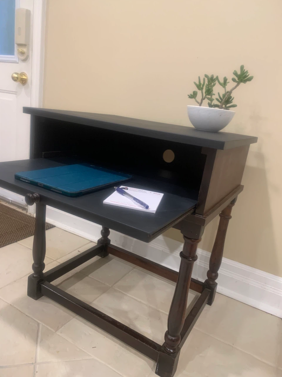 Wood Side Table with Pull-Out Desk Tray (24x19x26”) - photo 2