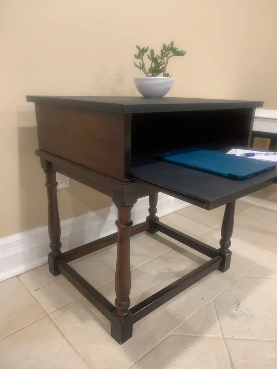 Wood Side Table with Pull-Out Desk Tray (24x19x26”) - photo 5