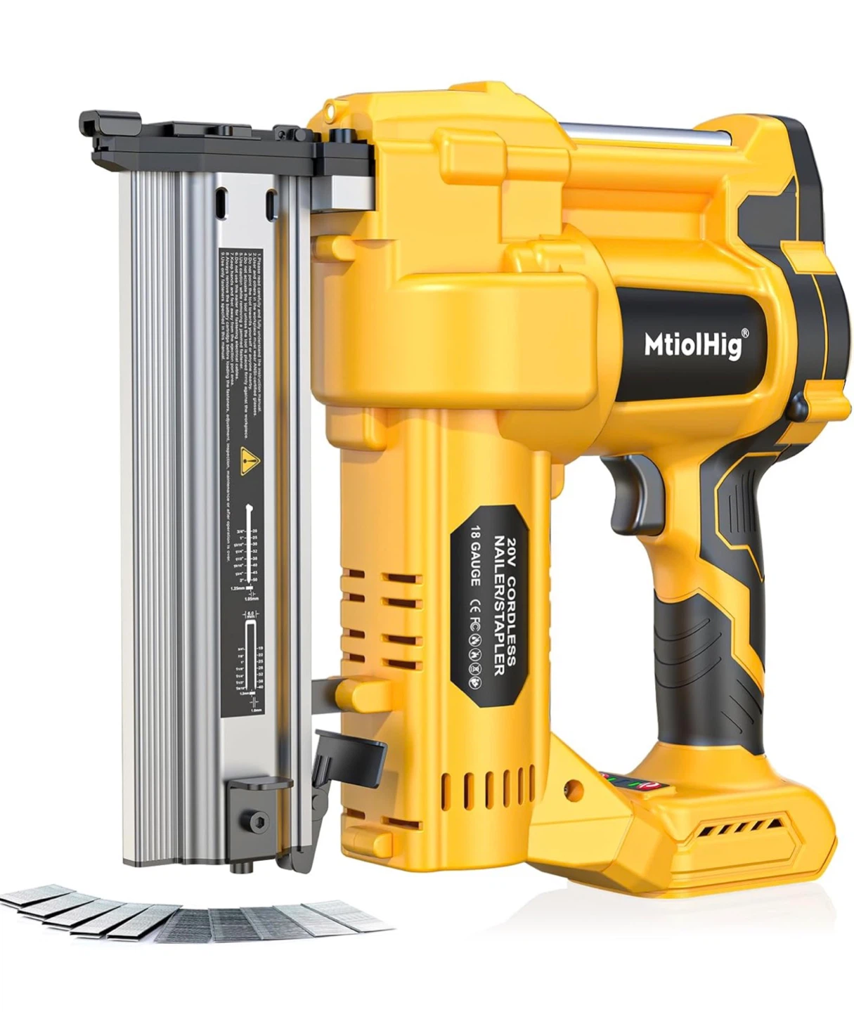 MtiolHig 20V Cordless Brad Nailer/Stapler