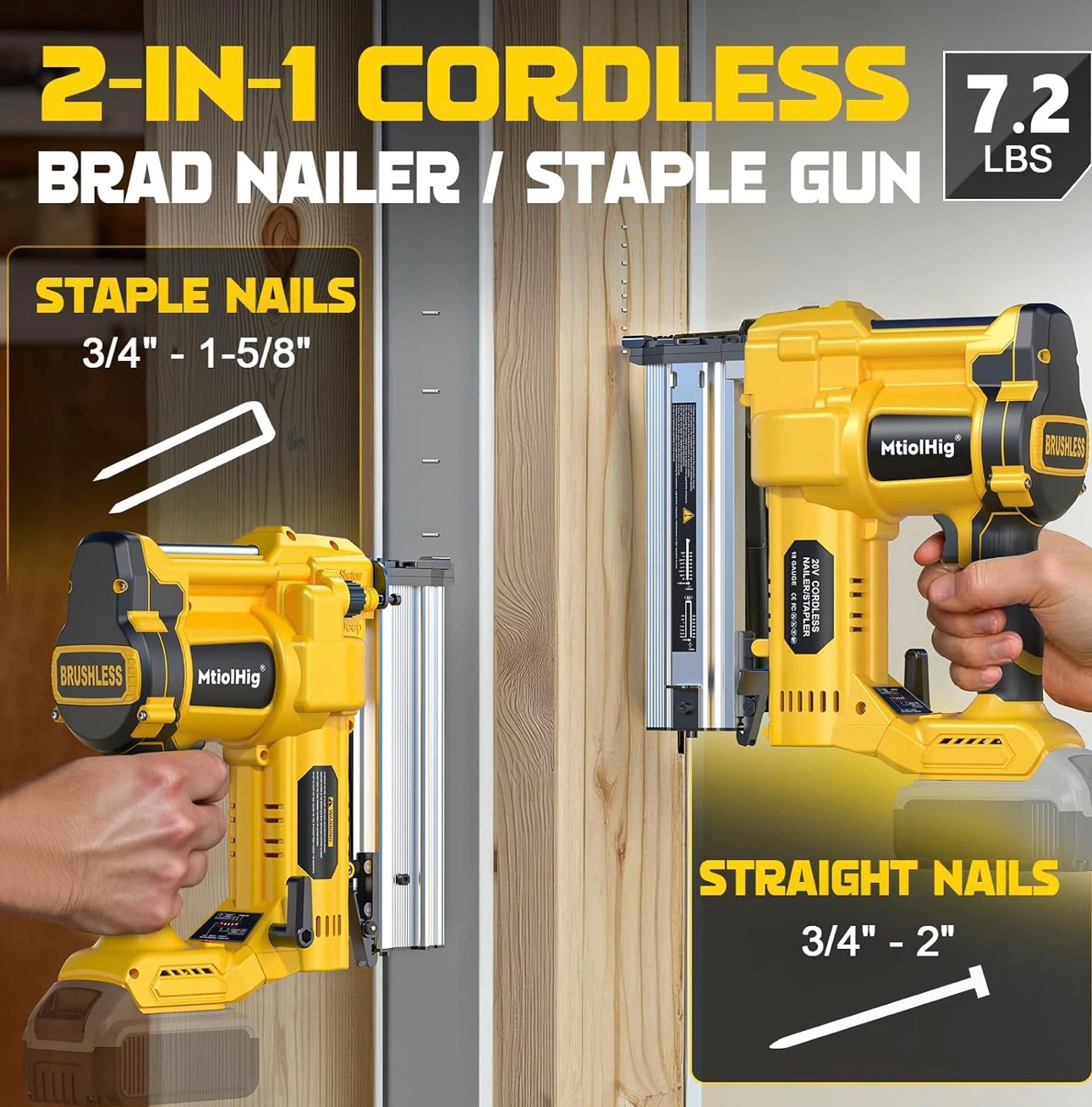 MtiolHig 20V Cordless Brad Nailer/Stapler - photo 4