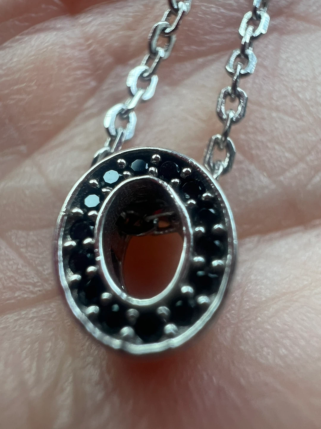 925 silver and black diamonds necklace