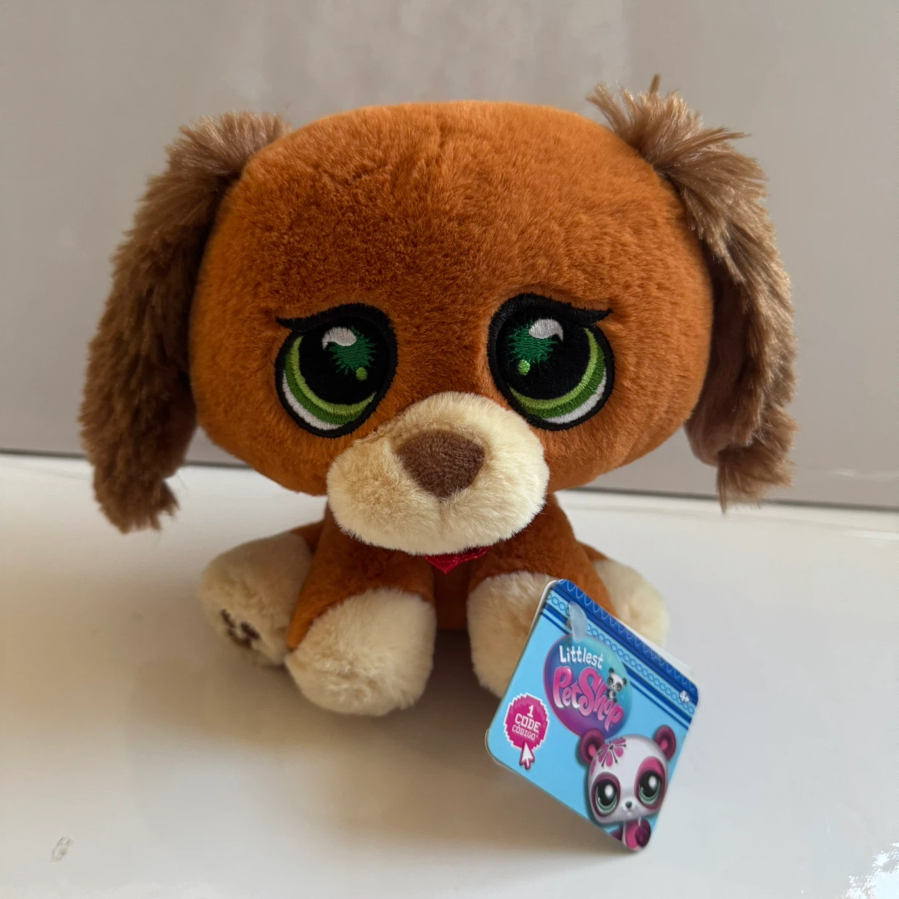 NWT Littlest Pet Shop Brown Puppy Plush with CODE