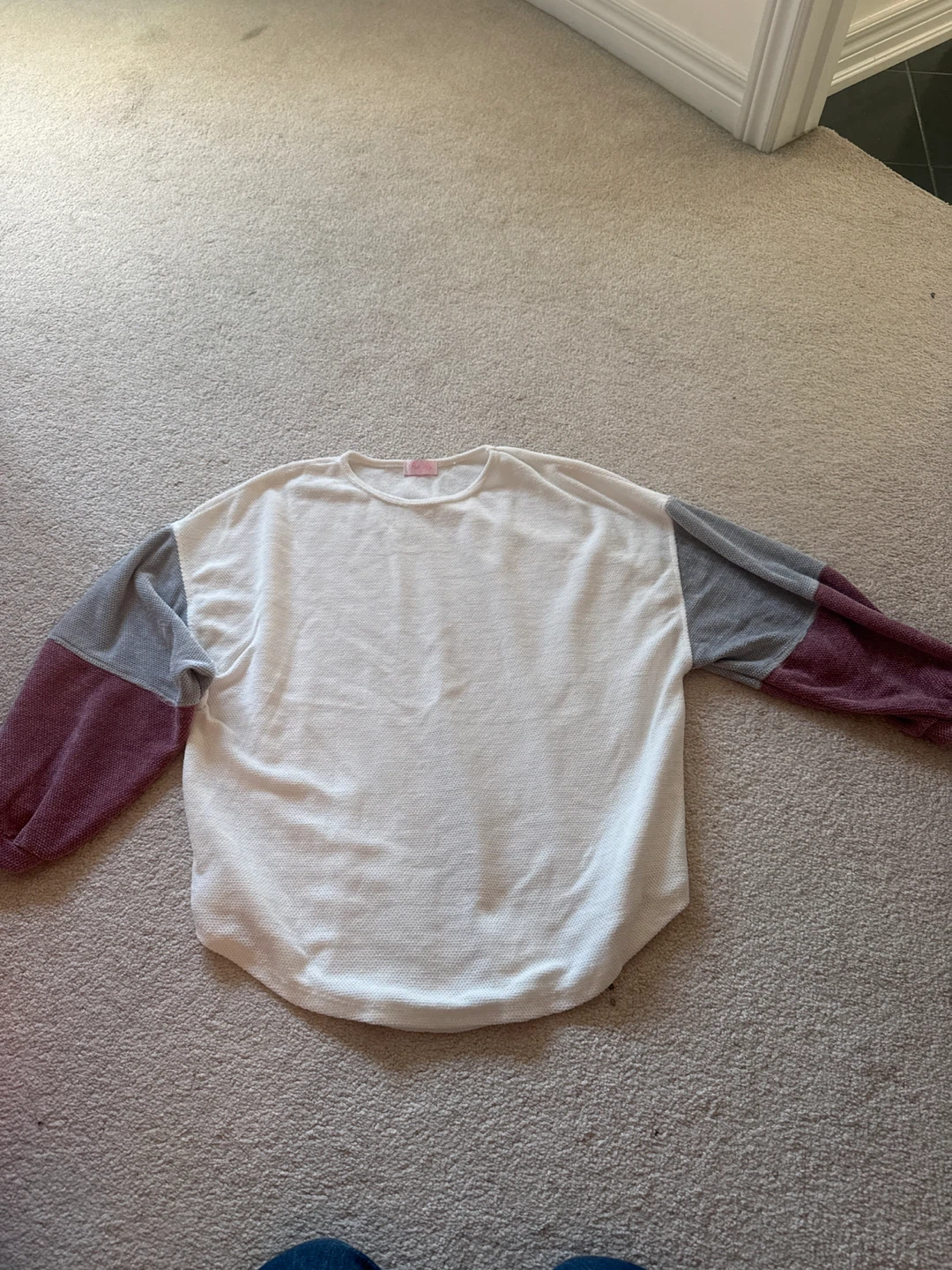 Pink Lily Waffle Knit Colour-Block Sweater