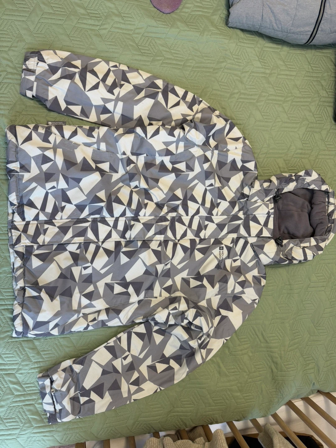 Mountain Warehouse Snow Jacket Grey Geometric Pattern