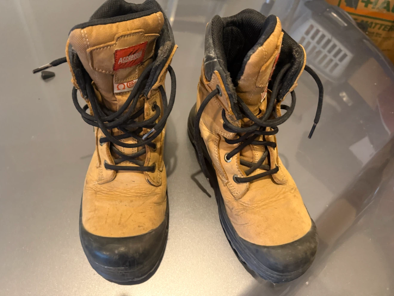 Aggressor Steel Toe Work Boots Size 8