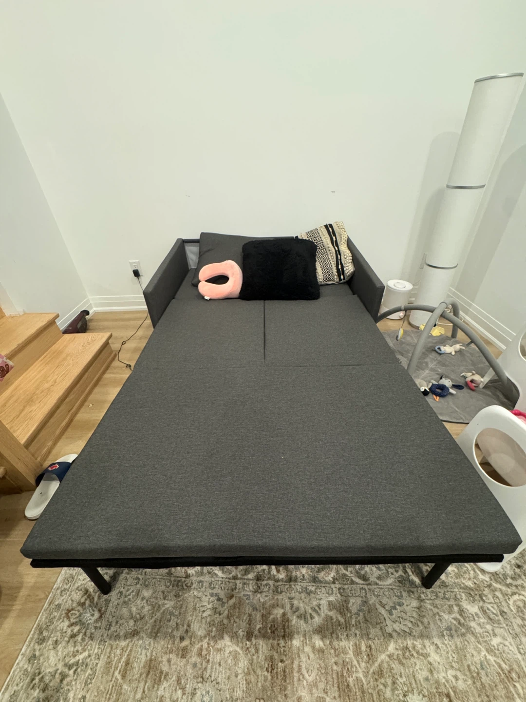 Dark Grey Convertible Sofa Bed - photo 2