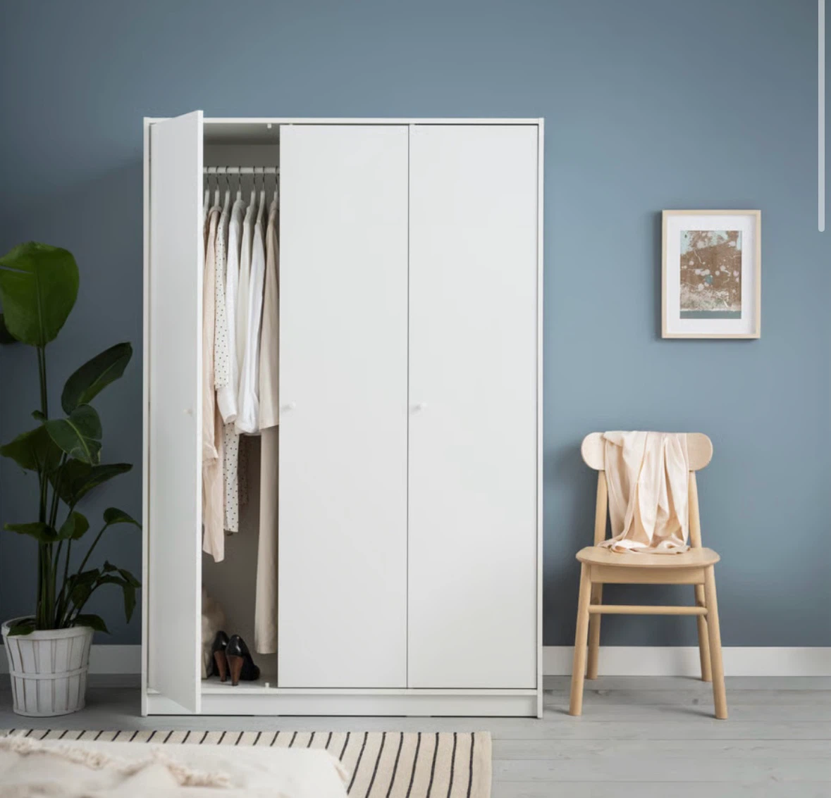 IKEA White 3-Door Wardrobe - photo 3