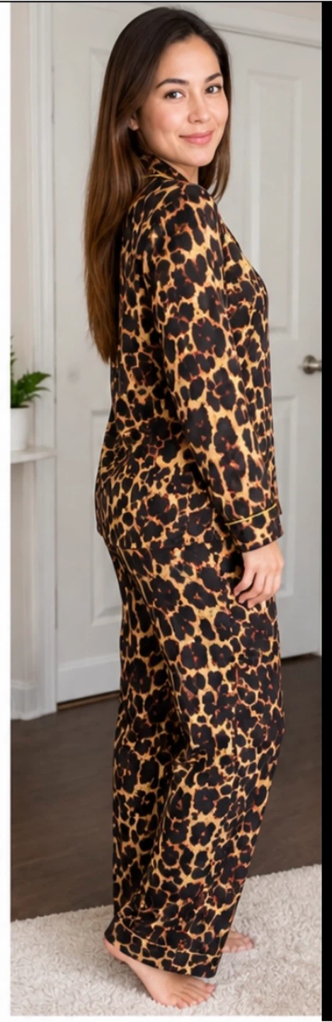 2-Piece Leopard Print Pajama Set M - photo 3