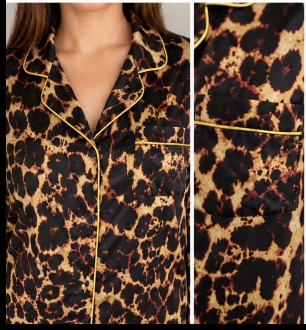 2-Piece Leopard Print Pajama Set M - photo 4