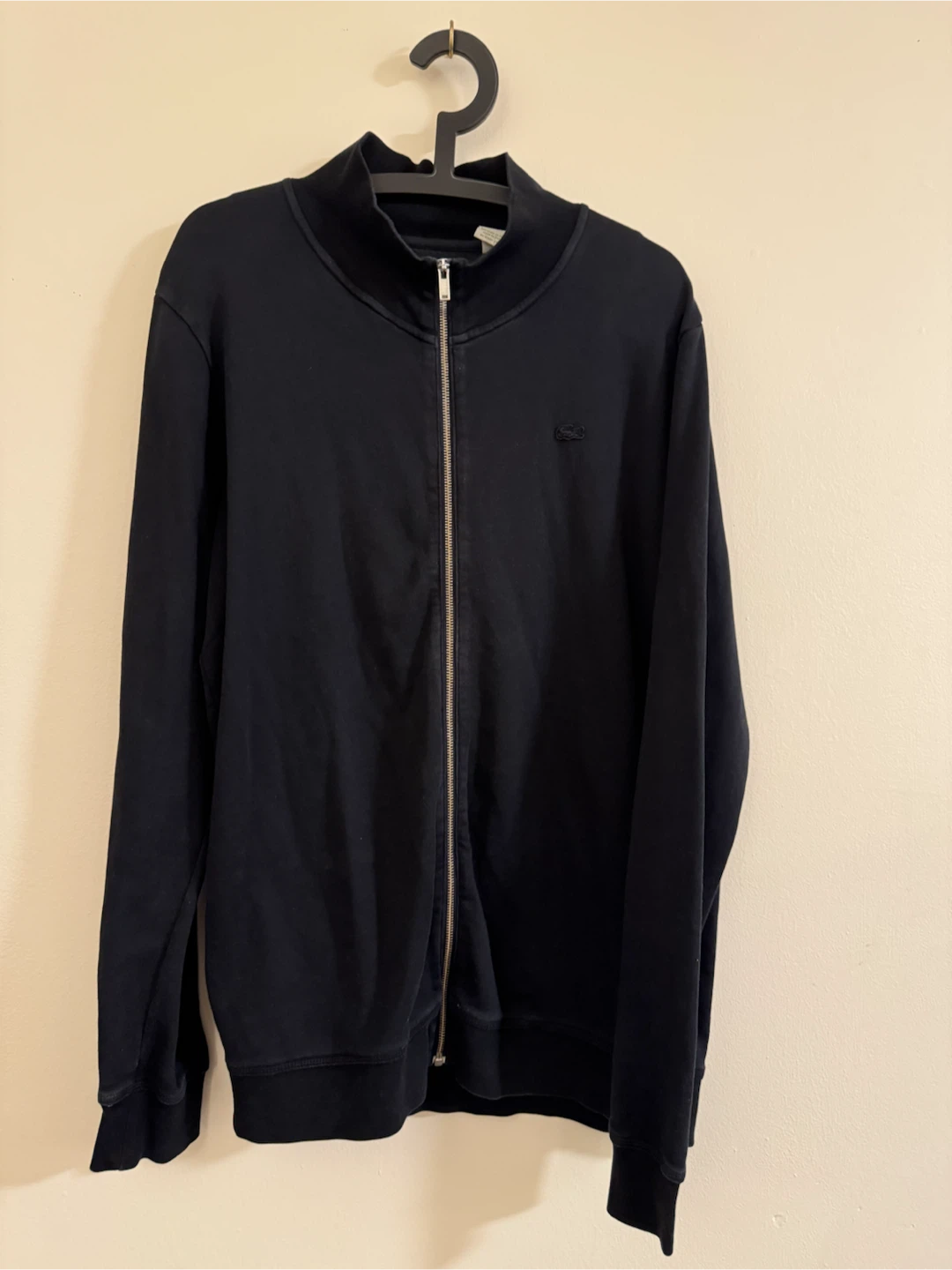 Lacoste Black Full-Zip Sweatshirt. Sz 6(L)