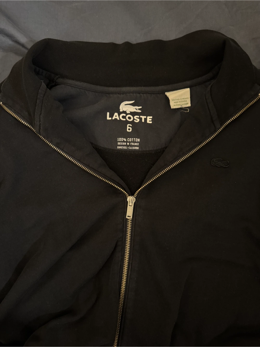 Lacoste Black Full-Zip Sweatshirt. Sz 6(L) - photo 5