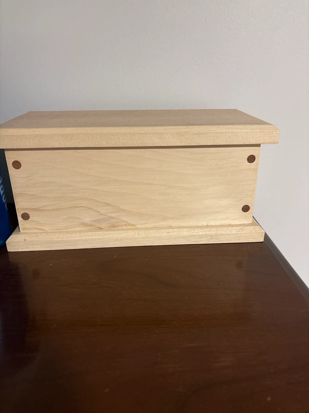 homemade jewelry box with mahogany plugs