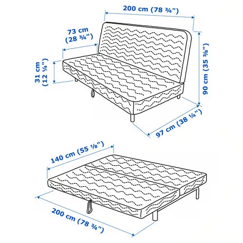 IKEA NYHAMN Futon Sofa Bed – Grey/Beige – Only $100! - photo 4