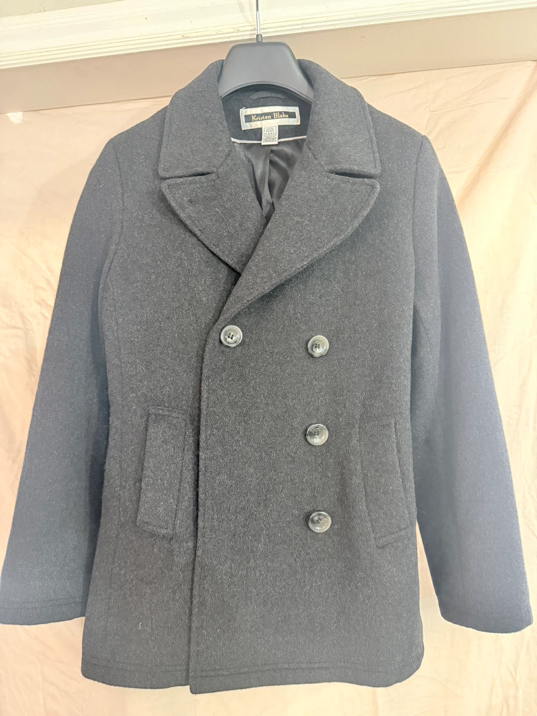 Grey Wool Peacoat - Women's M - photo 2