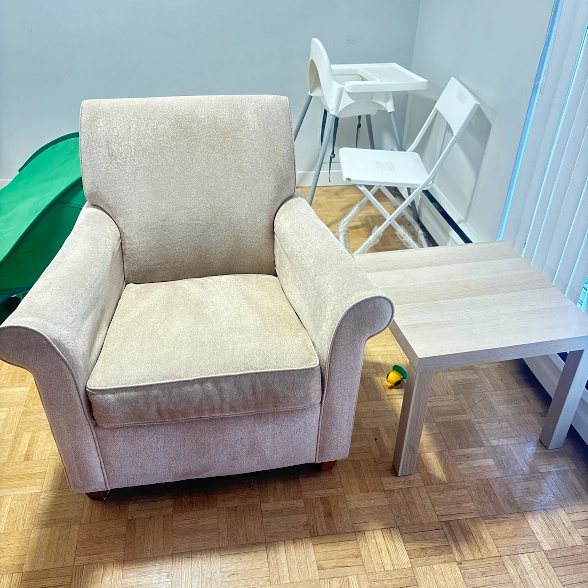 Beige Upholstered Armchair