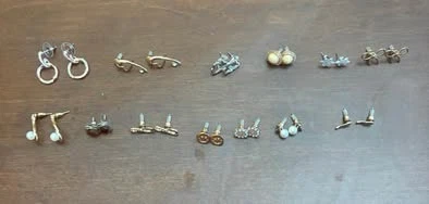 13 pairs of Earrings with Heart shaped box (New) (Free)