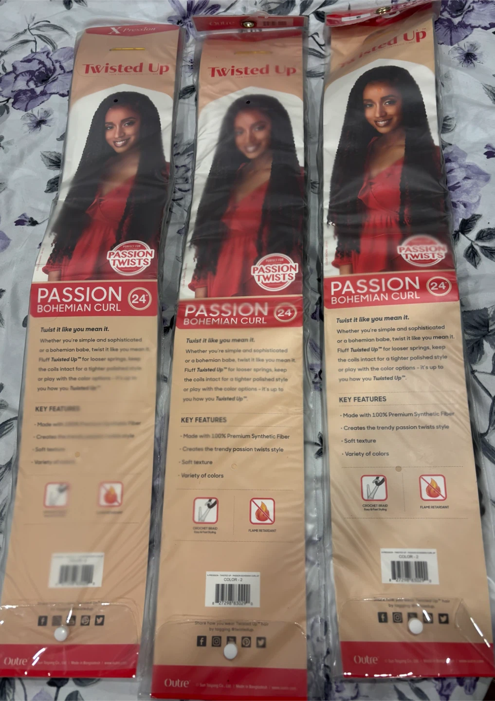 3 packs Outre X-Pression Twisted Up Passion Bohemian Curl - photo 2