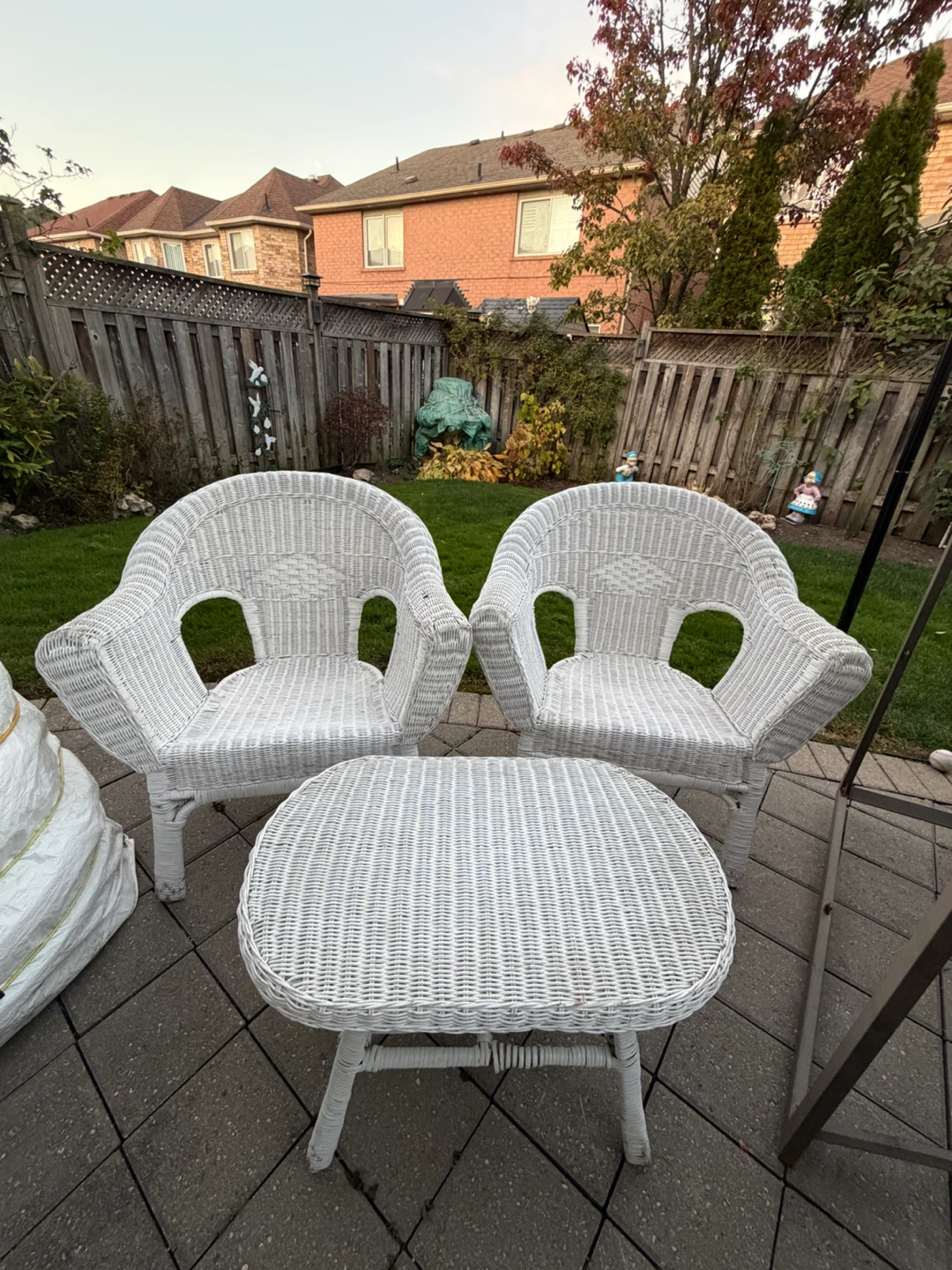 White Wicker Patio Set