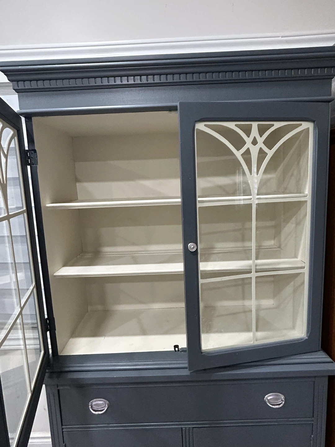 Dark Grey Painted China Cabinet - photo 4