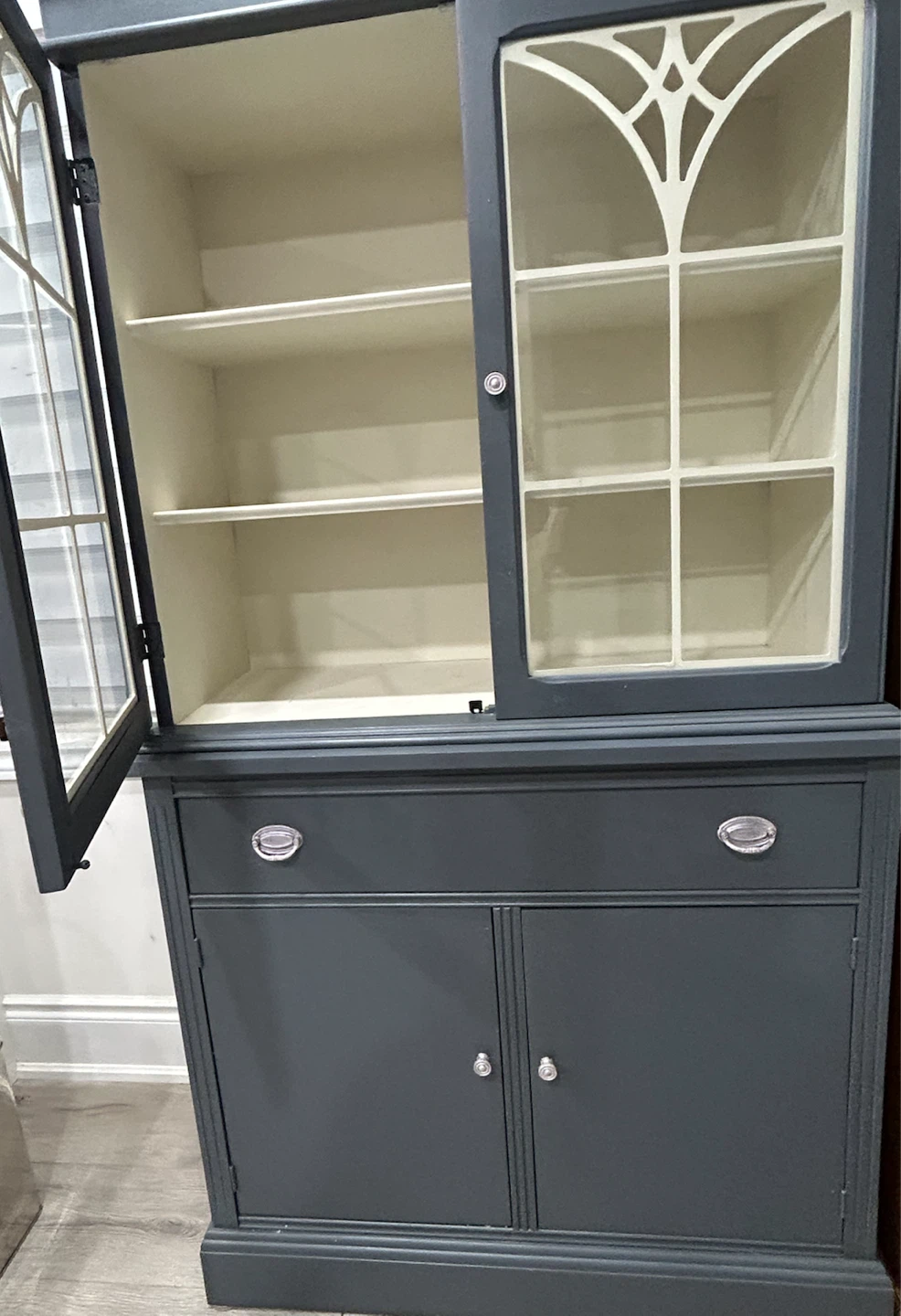 Dark Grey Painted China Cabinet - photo 2