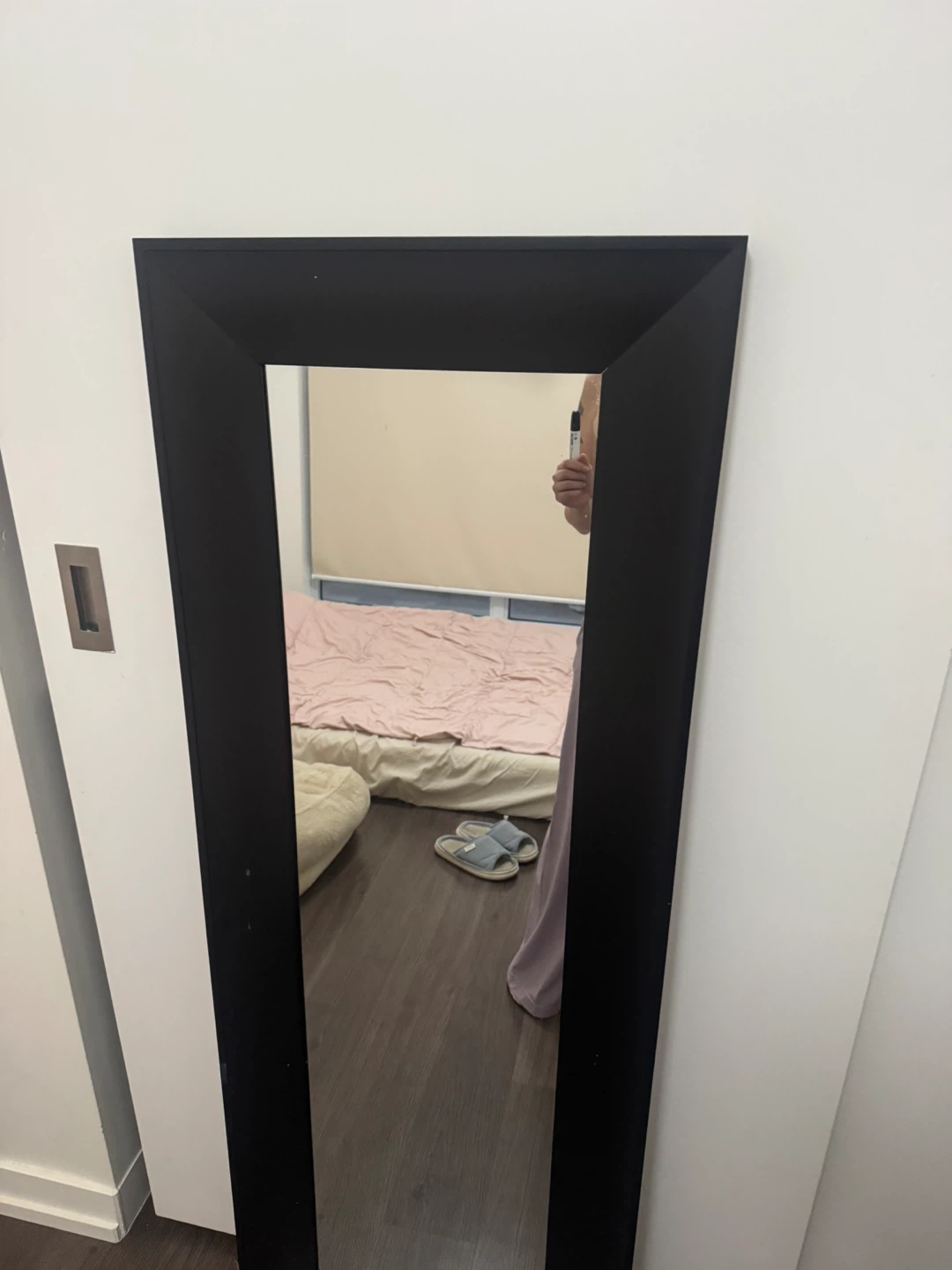 Black Framed Full-Length Wall Mirror - photo 2