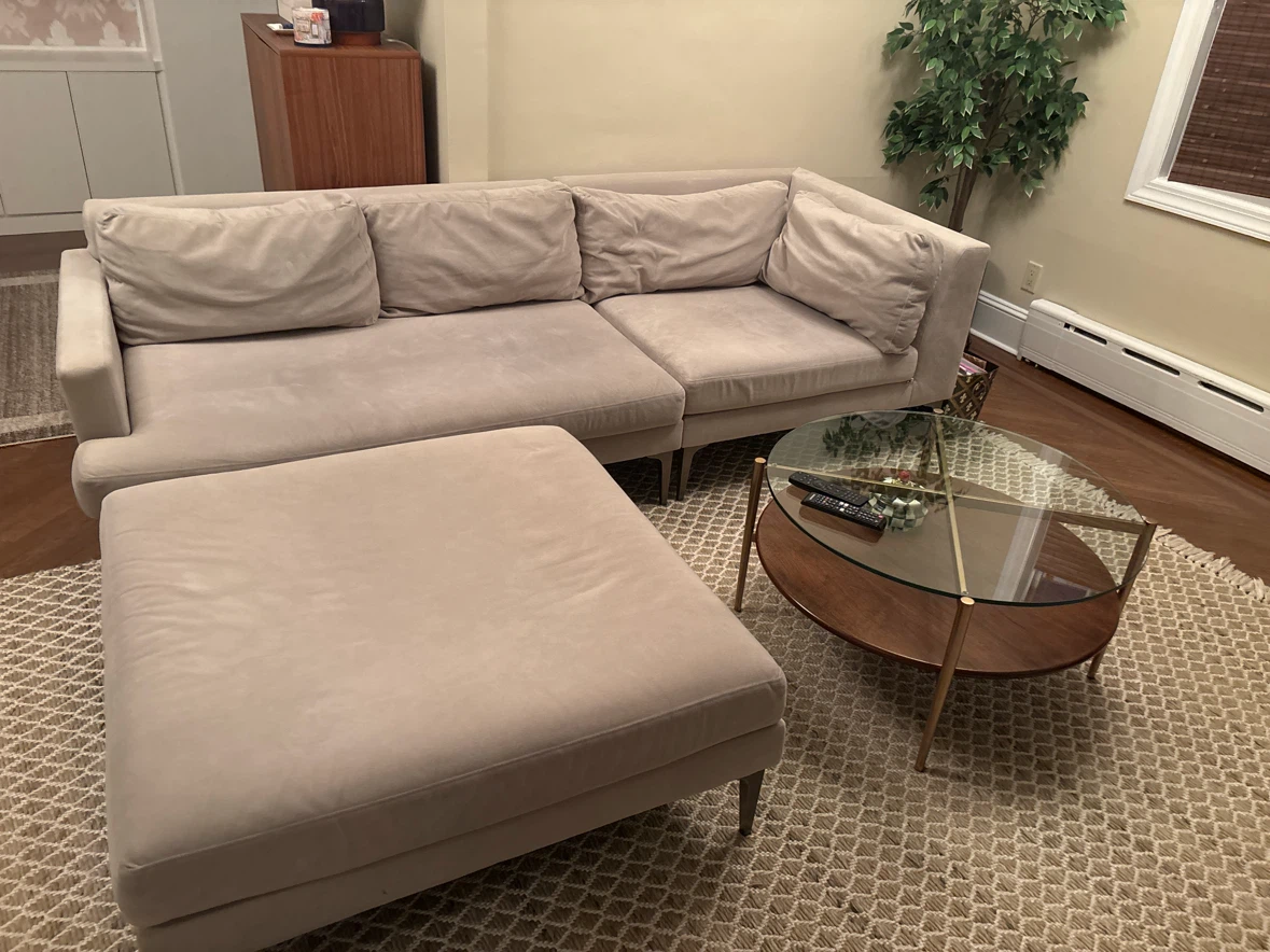 West elm Andes couch with ottoman